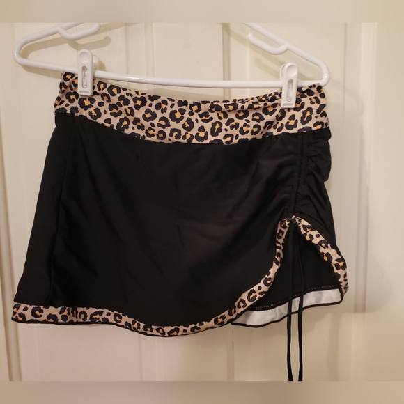 Two Piece Black and Animal Print Swim Suit - Picture 11 of 14